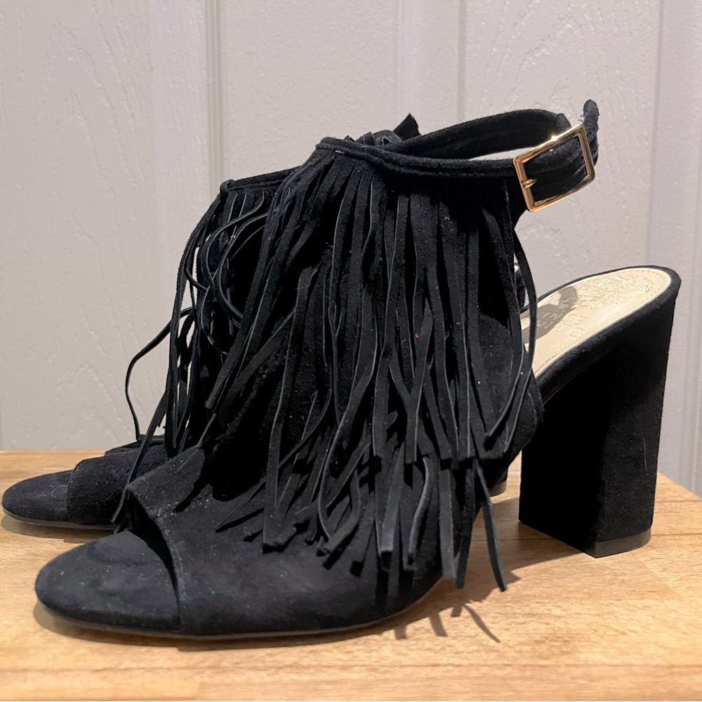 Vince Camuto Fringe Block Heels